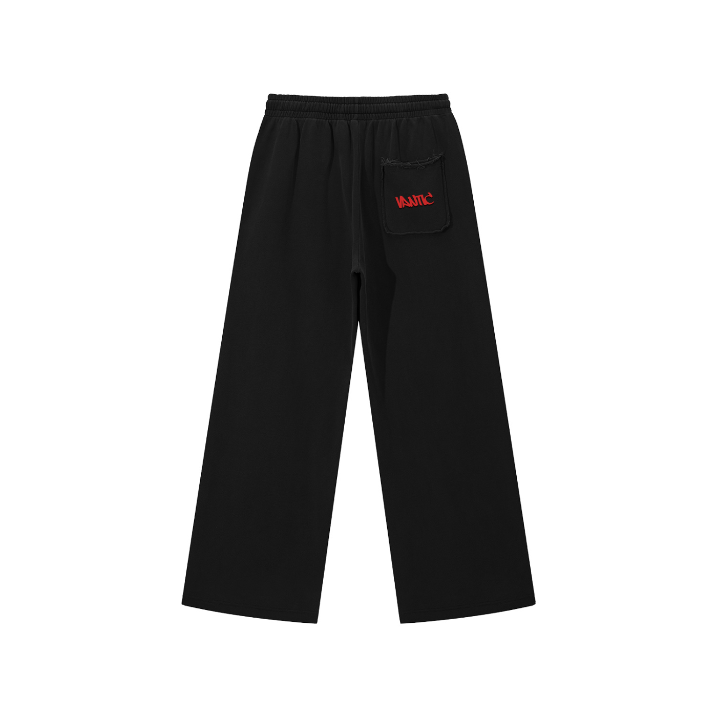 Red Grind Snow Washed Raw Edge Sweatpants